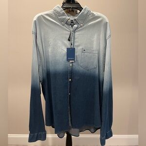 Crown and Ivy men’s button-down shirt ombre denim